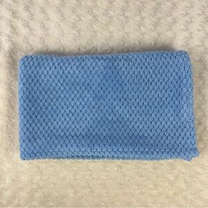 Dream Kids Solid Blue Baby Blanket Textured Security Lovey Soft Plush